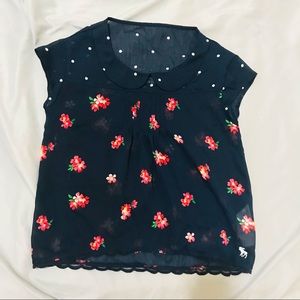 Abercrombie Kids Rose and Polkadot Blouse